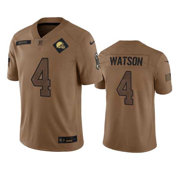 Men's Cleveland Browns #4 Deshaun Watson 2023 Brown Salute To Service Limited Football Stitched Jersey Dyin,We sell and wholesale Men's Cleveland Browns #4 Deshaun Watson 2023 Brown Salute To Service Limited Football Stitched Jersey Dyin on line form chian!